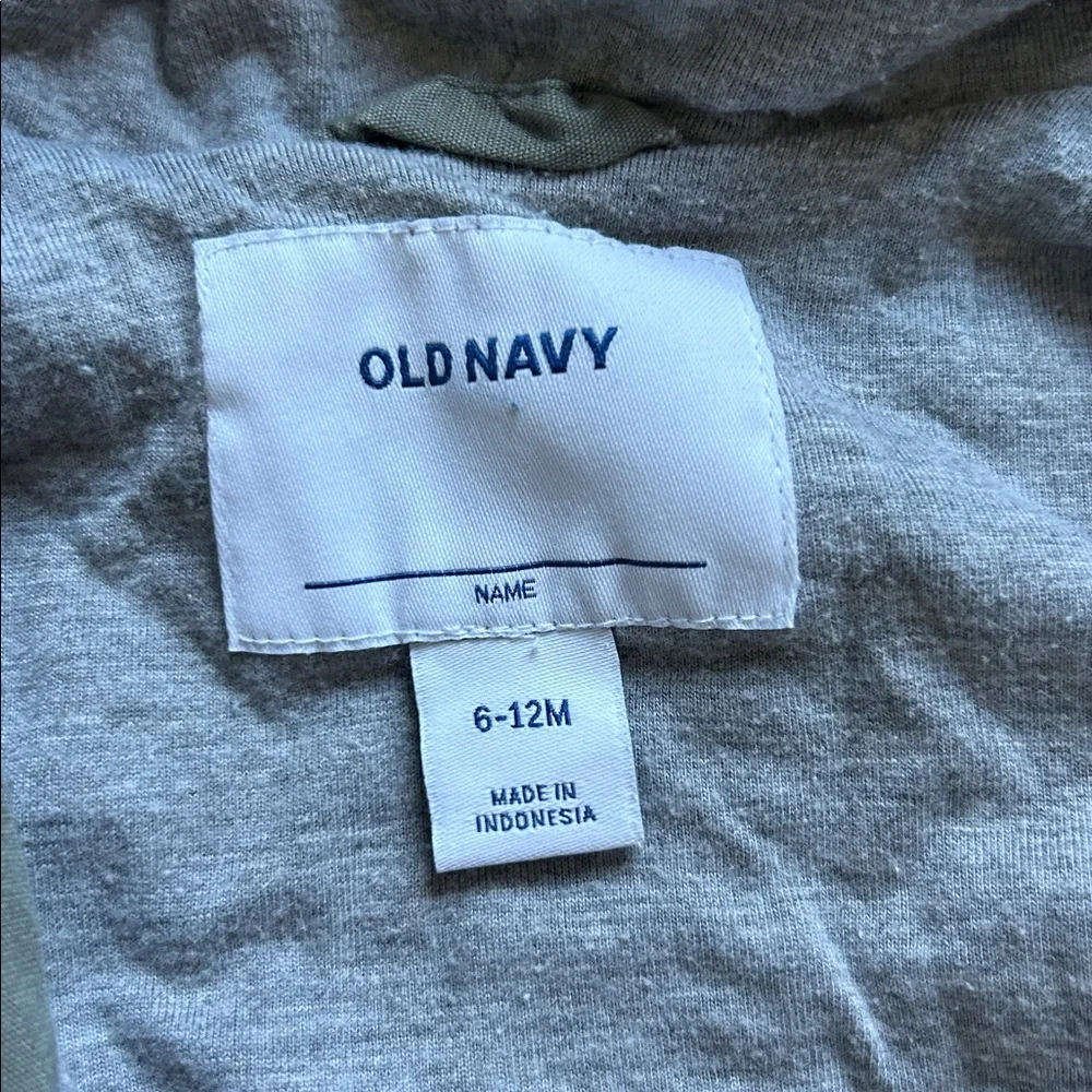 Old Navy Kids Green Hooded Army Green Ruffle Jacket 6-12 Month